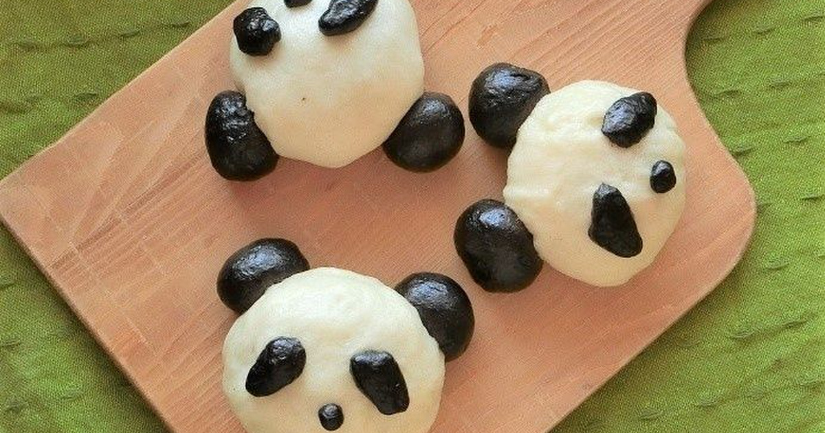 簡単ふわふわ パンダの紅茶クリームまん 暮らしニスタ