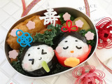 真ん丸おにぎりのお雛様とお内裏様でひな祭り弁当