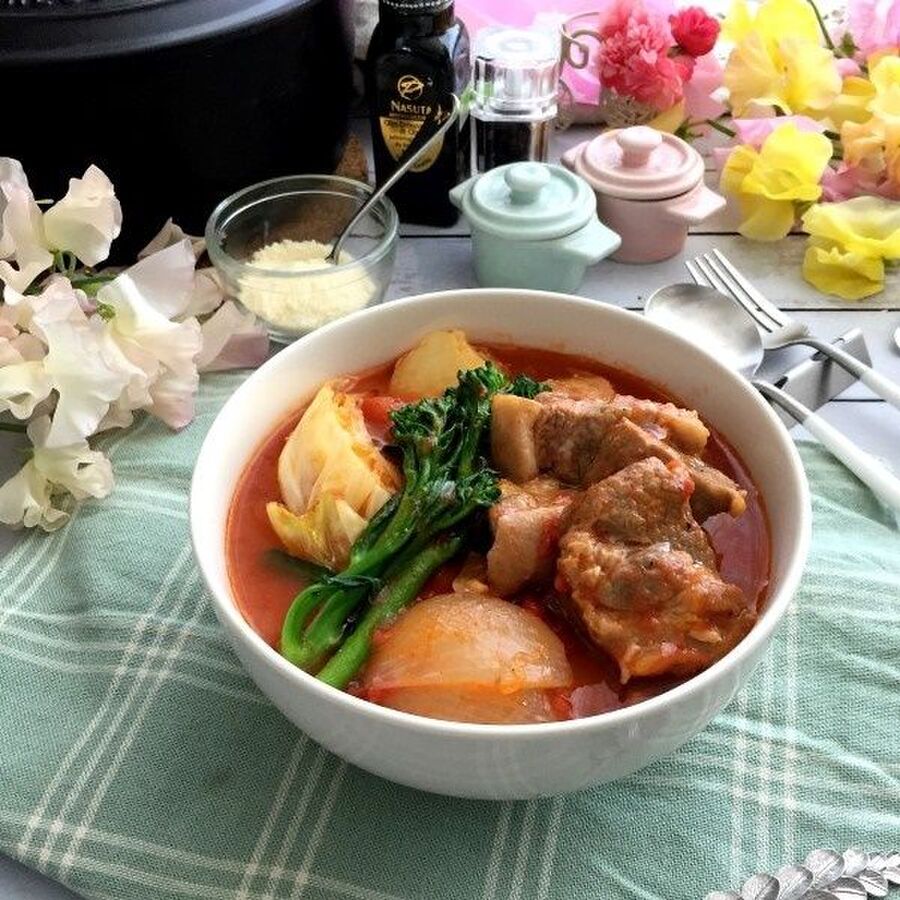 コンソメいらず 塩豚とキャベツのトマトシチュー 暮らしニスタ