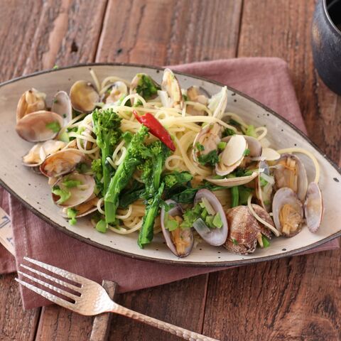 菜の花とアサリのペペロンチーノ 暮らしニスタ 菜の花とアサリのペペロンチーノ 暮らしニスタ