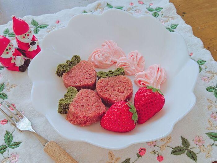 苺と練乳のパウンドケーキ(*^^*)♪