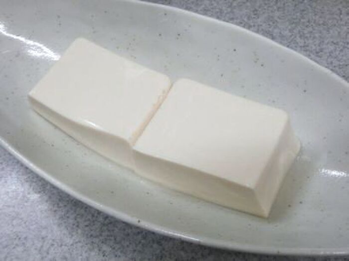 5.レンチンした豆腐を盛る