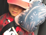 子どもと車旅★100均クッションで作るシートベルトピロー