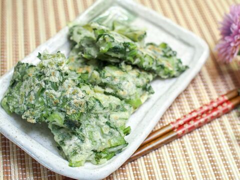 モッチモチ たっぷり 小松菜チヂミ の作り方 暮らしニスタ モッチモチ たっぷり 小松菜チヂミ の作り方 暮らしニスタ