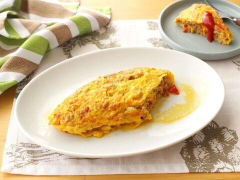 具沢山 ひき肉と野菜たっぷりオムレツ 暮らしニスタ