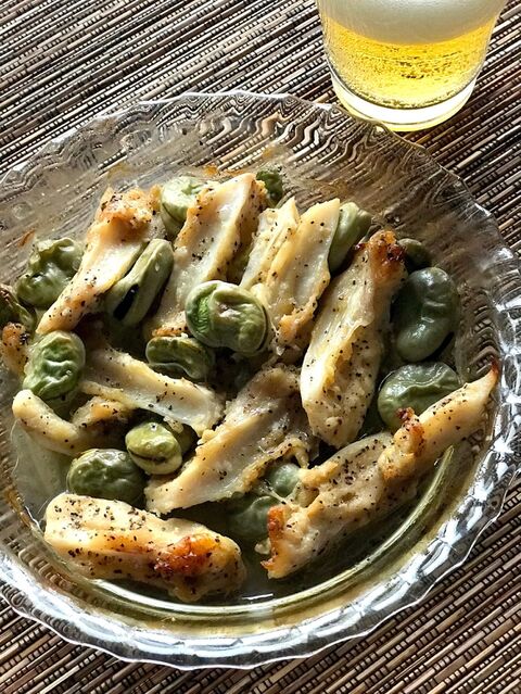 野菜のつまみ ポリ袋とトースター そらまめとやげんの軟骨 塩レモンガーリック焼 暮らしニスタ