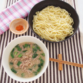 スタミナ麺レシピ「にらだれのつけ麺」