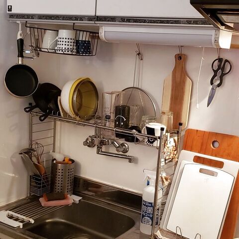 ずぼら精神発揮 狭さも克服 全て洗ったまんま収納okなkitchen水回り 暮らしニスタ