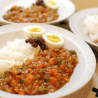 野菜と牛豚合いびき肉たっぷりキーマカレー