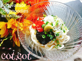 ★福神漬けがアクセント！海苔わさびうどん★