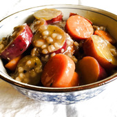 炊飯器におまかせ★ごろっとさつまいもとにんじんの煮物