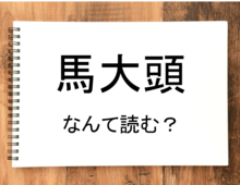 【馬大頭】って読める？読めない！「読みたい漢字ファイル」vol.3