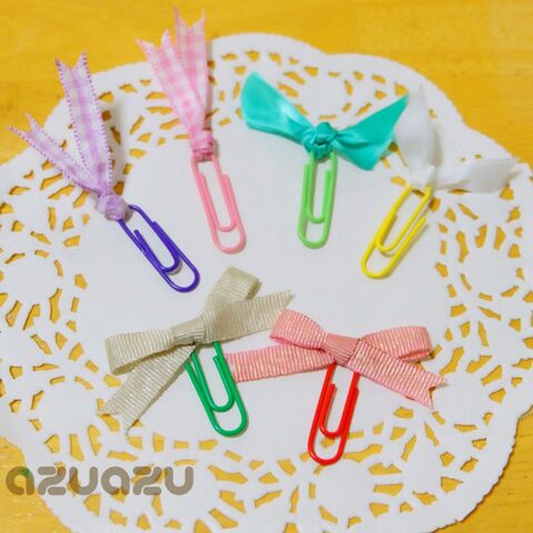 クリップにリボンを結ぶだけ 1分で出来るbookマーカー 暮らしニスタ クリップにリボンを結ぶだけ 1分で出来るbookマーカー 暮らしニスタ