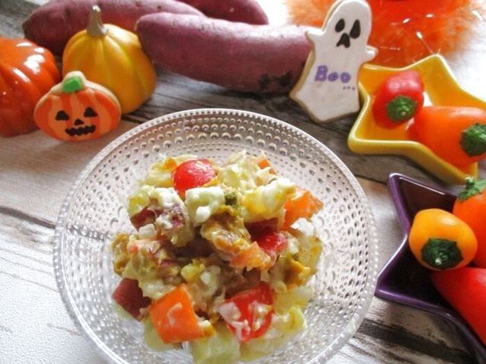 かぼちゃを使った超簡単サラダレシピ♡すべて、さいの目切りでＯＫ！(ハロウィンにもおすすめ)