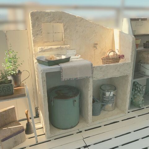 モルタル造形 ベランダを可愛く ガーデンシンク風の作り方 暮らしニスタ モルタル造形 ベランダを可愛く ガーデンシンク風の作り方 暮らしニスタ