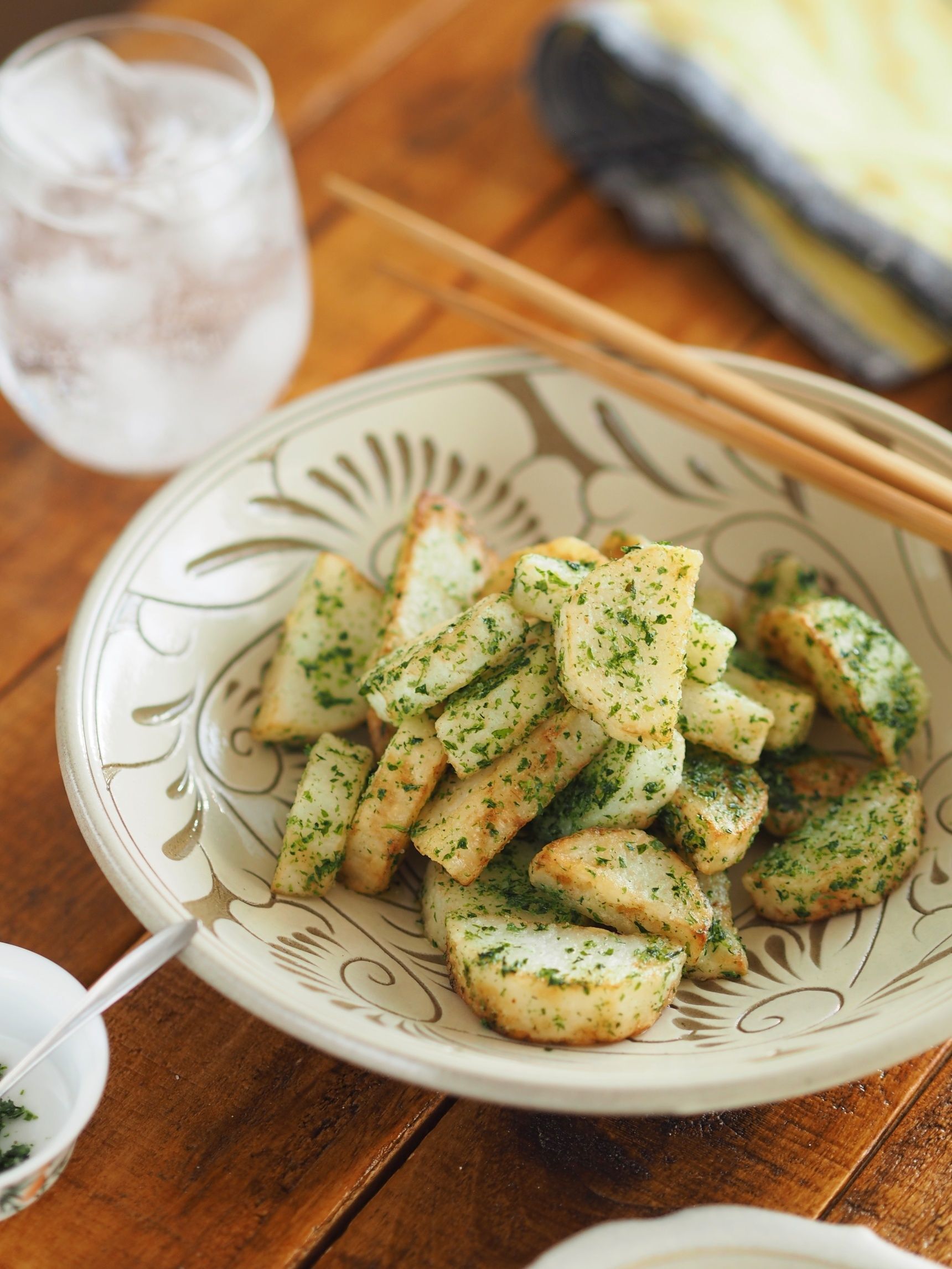 味見止まらず。すぐ旨シャキシャキ♡『長芋の青のりバター』