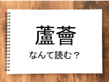 【蘆薈】って読める？読めない！「読みたい漢字ファイル」vol.11