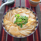 2つの食材で簡単！うどんレシピ「くずし豆腐のかき玉うどん」