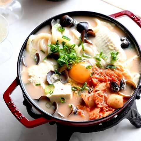 豆腐のおかず スンドゥブ チゲ うどん アーモンドミルクでマイルド旨辛 暮らしニスタ