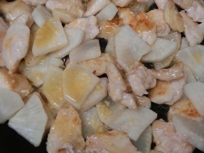 7.合わせダレを入れてからめる