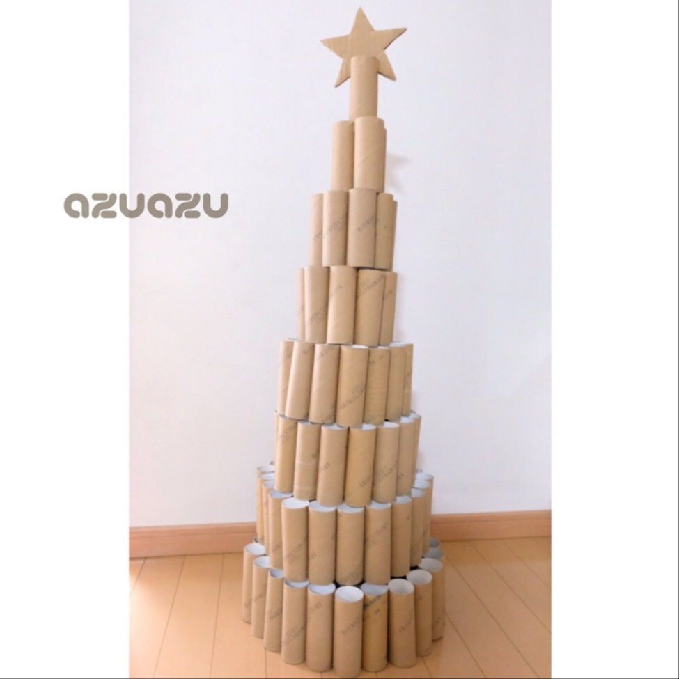 リサイクルアート☆ペーパー芯でクリスマスツリーはいかが？