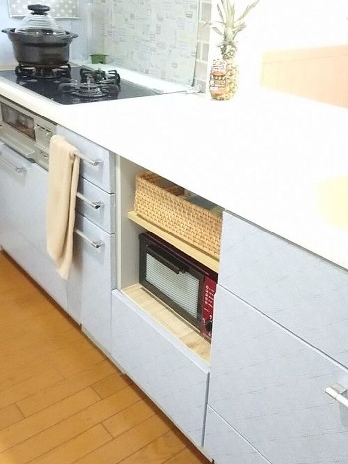 生活感のあるトースター置き場◆キッチンのデッドスペースを有効利用