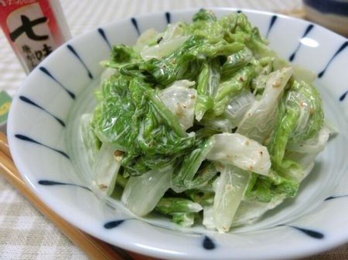 ハマる☆　減塩♪　白菜の七味マヨサラダ