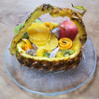 ♡パイナップルの花籠（かご）〜オレンジの果肉と皮をお花に見立てました！
