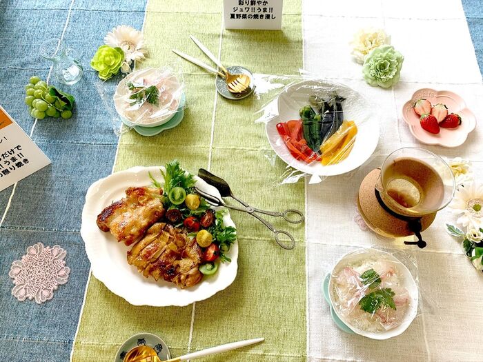 ヤマサ醤油いちおし3品に、自分に課したテーマは「和食を洋食器」で。