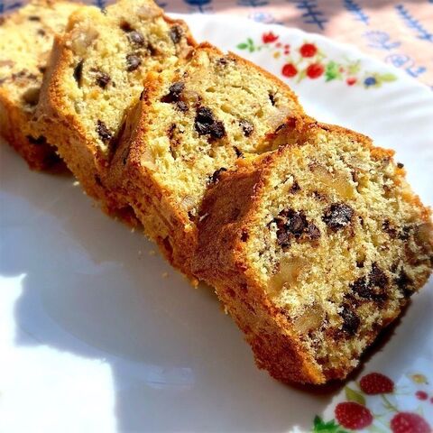 胡桃とチョコチップのパウンドケーキ 暮らしニスタ