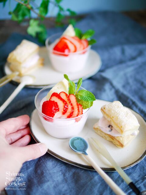 フワッフワ 超簡単で幸せおうちスイーツ フルーチェムースアレンジ パフェ ミルフィーユ 暮らしニスタ
