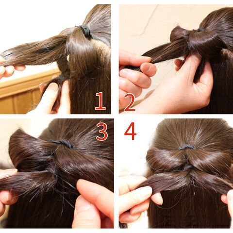 くるりんぱ ２回でリボンヘアー 手作りアクセとゴムだけ 簡単アレンジ 暮らしニスタ