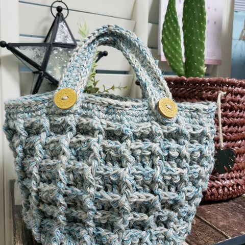 100均新作ヤーンで編むワッフル模様の春色トート 暮らしニスタ 100均新作ヤーンで編むワッフル模様の春色トート 暮らしニスタ