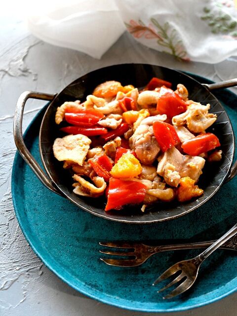 みかんとパプリカと鶏肉のコクうま煮 圧力調理バッグ 冷凍つくり置き レンチン 包丁不要 暮らしニスタ