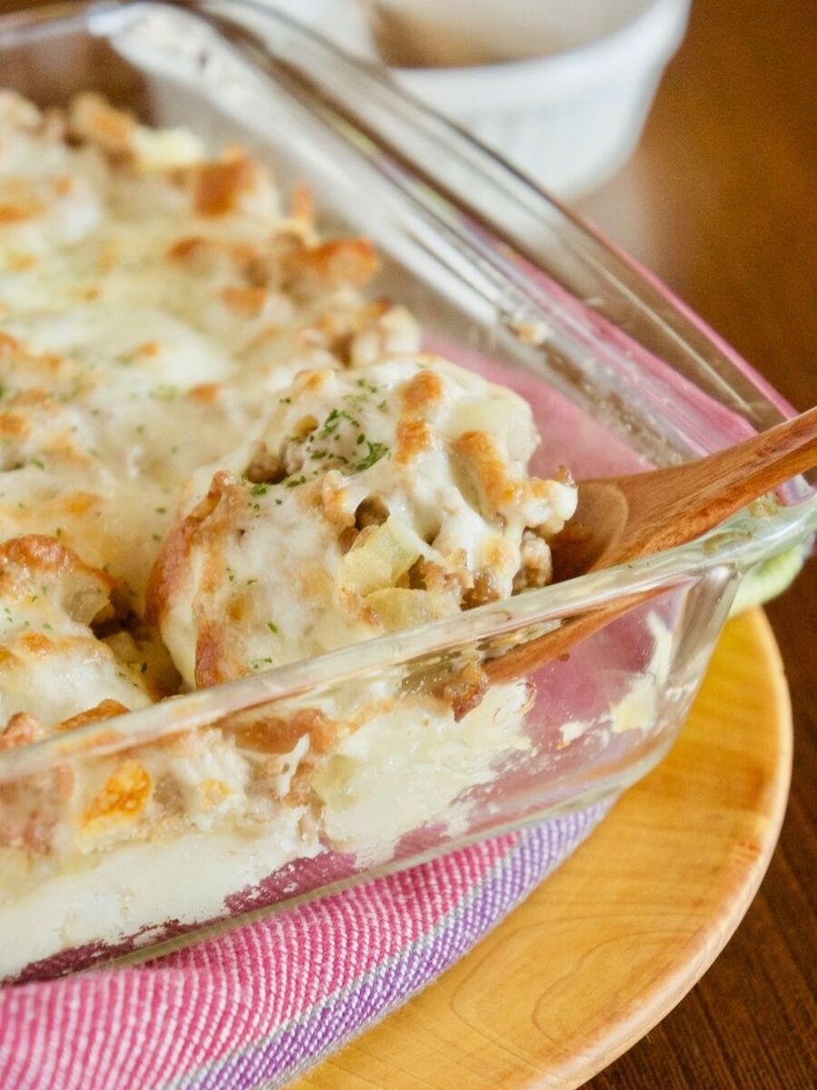 じゃがいもとひき肉のチーズ焼き 暮らしニスタ