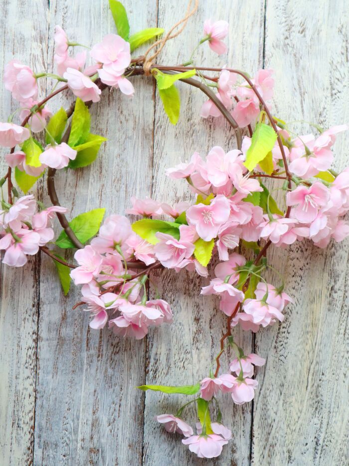 おうちでお花見を延長✿ナチュラル桜リース