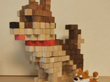 【100均材料】木工ブロックアートで柴犬を作る。