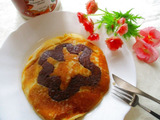 【簡単に！ホットケーキミックスにモチーフを描く方法】6弁のハス！パンケーキ♡