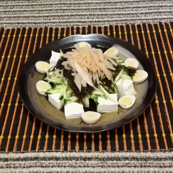 【diet】食欲がない時にも サッパリお豆腐ともずく酢サラダ