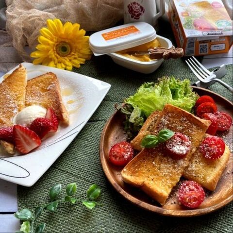 私のフレンチトースト でスイーツ風と甘じょっぱ風食パンアレンジ 暮らしニスタ