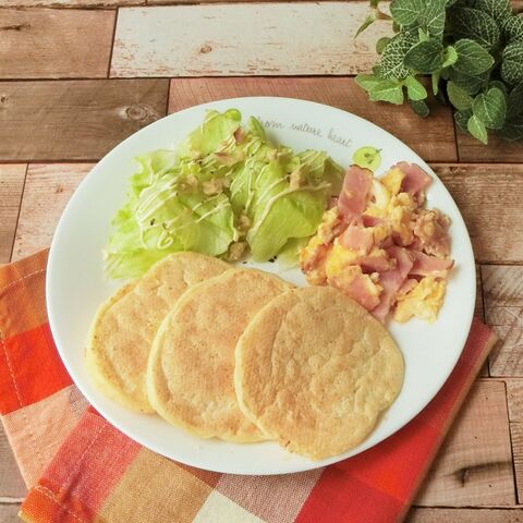 ホットケーキミックスなしで作る 豆腐でもちもちパンケーキ 暮らしニスタ