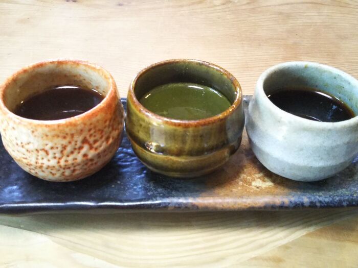♡大人のかき氷シロップ♡小さな器でほうじ茶・抹茶・コーヒー3種類のかき氷を楽しむ！