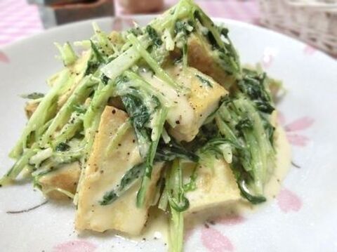 コクの秘密は隠し味にあり 厚揚げと水菜の味噌マヨ炒め 暮らしニスタ