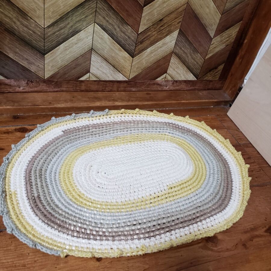 ダイソー ホムセンの園芸用ロープで編む ナチュかわマット 暮らしニスタ ダイソー ホムセンの園芸用ロープで編む ナチュかわマット 暮らしニスタ