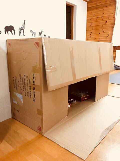100均材料で 秘密基地 収納にも便利ダンボールハウス 暮らしニスタ