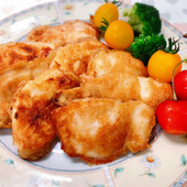 から揚げ粉で簡単★とりむね肉のフライパン焼き★