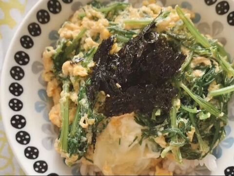面倒くさいときの簡単レシピ おかひじき入り玉子丼 暮らしニスタ