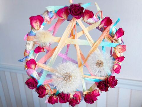 ナチュラル材料で作る タンポポの綿毛とバラのドライフラワーリース 暮らしニスタ