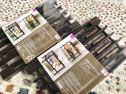 ダイソー木製ラックとタイルで植物スタンド 暮らしニスタ
