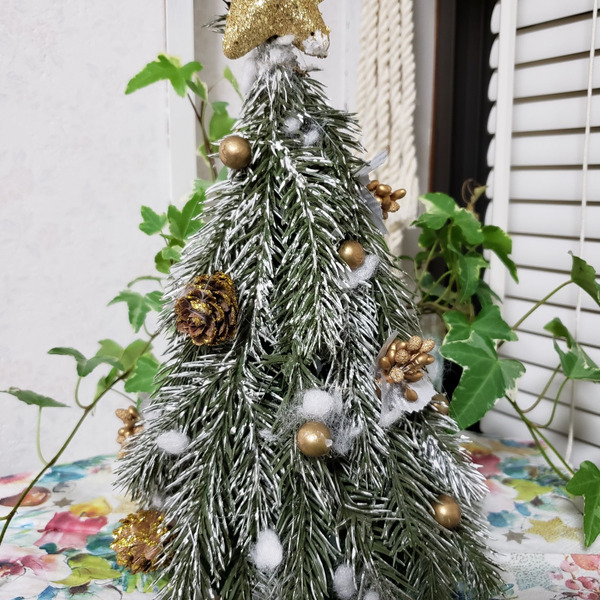 out 穏やか ナチュラルゴールド✩モミの木Xmasツリー